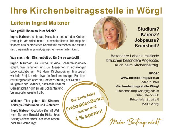  Ihre Kirchenbeitragsstelle in Wörgl